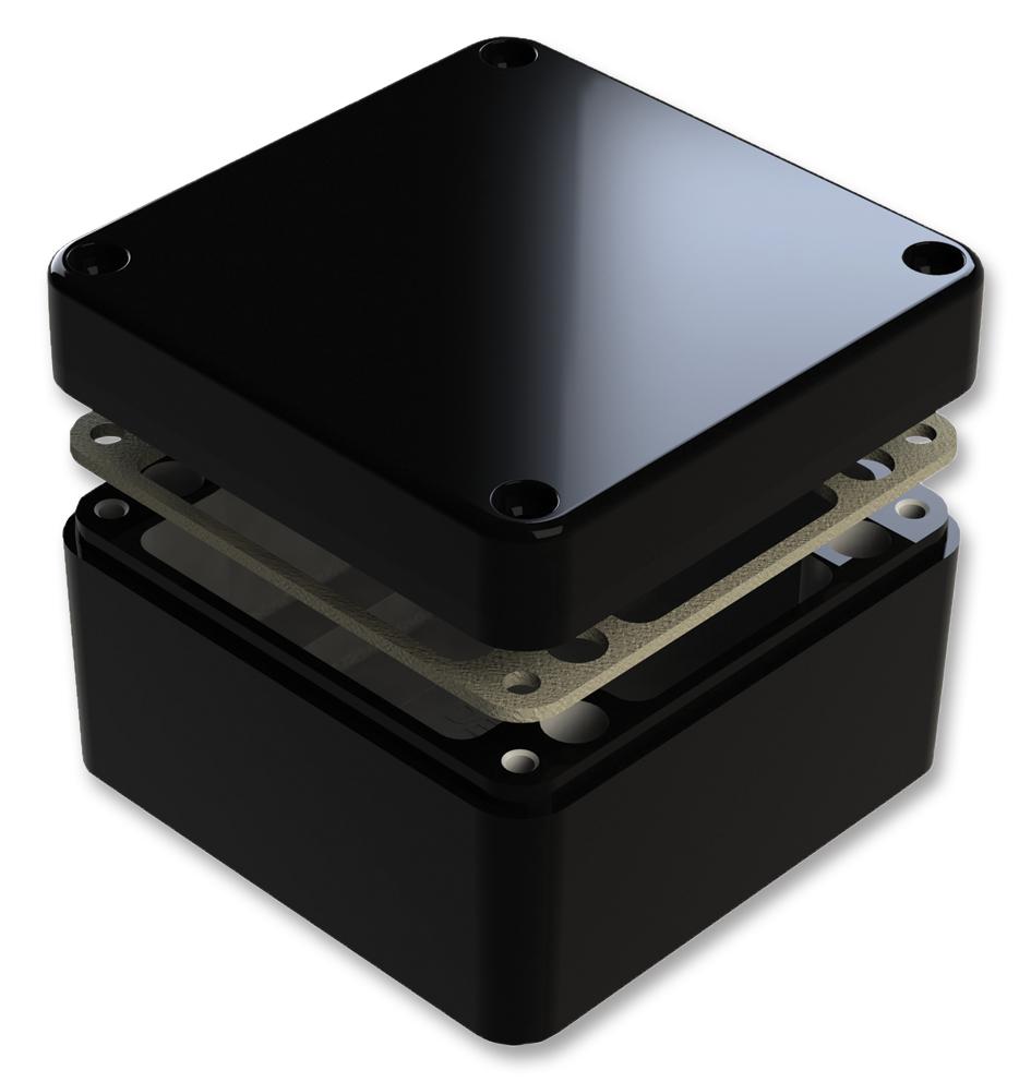 Deltron Enclosures 487-121209E-68 Enclosure, Alu, Blk, 125X125X90mm, Ip68