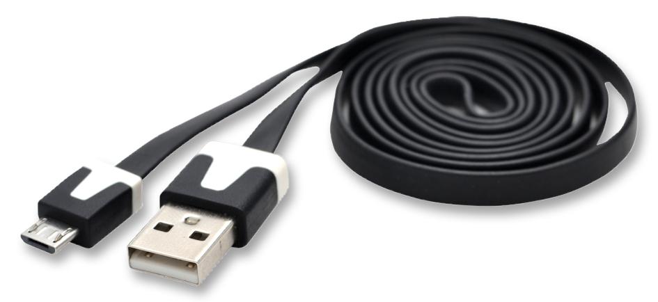 Bridgetek Va-Fc-1M-Bkw Cable, Usb A To Micro B, 1M, Black/white