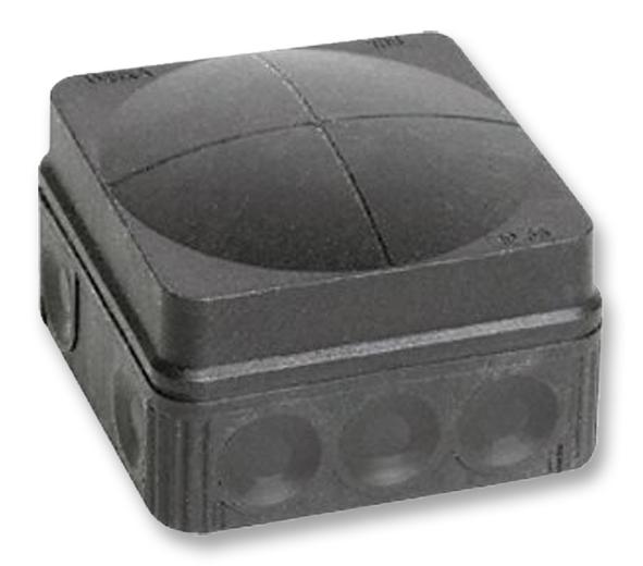 Wiska Combi 108/5/s Junction Box, Pp, Blk, 76X76X51mm, Ip66