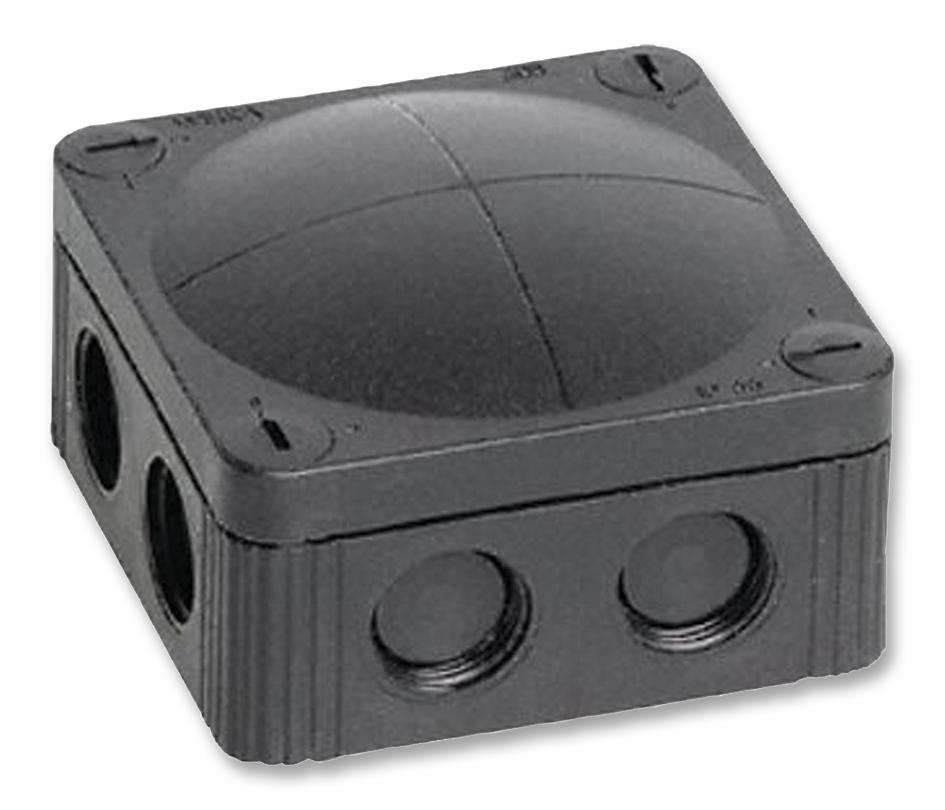 Wiska Combi 308/5/s Junction Box, Pp, Black, 85X85X51mmip66