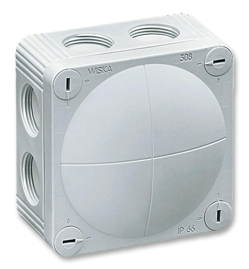 Wiska Combi 308/5/w Junction Box, Pp, White, 85X85X51mmip66