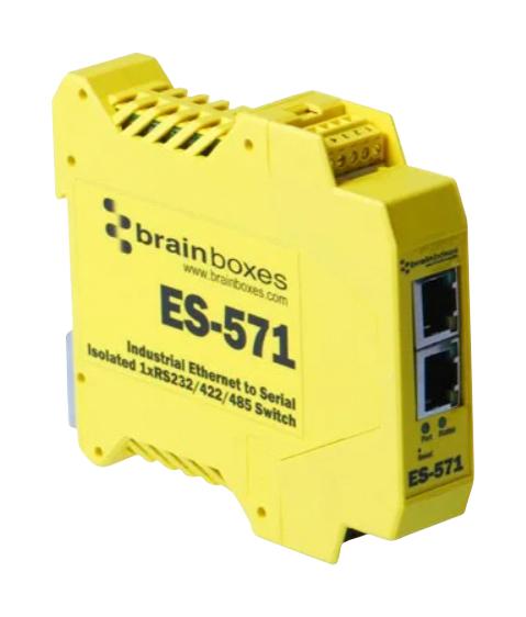 Brainboxes Es-571 Ethernet-Serial Dev Server, 10/100Mbps