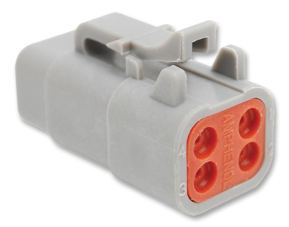 Amphenol Sine/tuchel Atm06-4S Connector Housing, Plug, 4 Way, Plastic