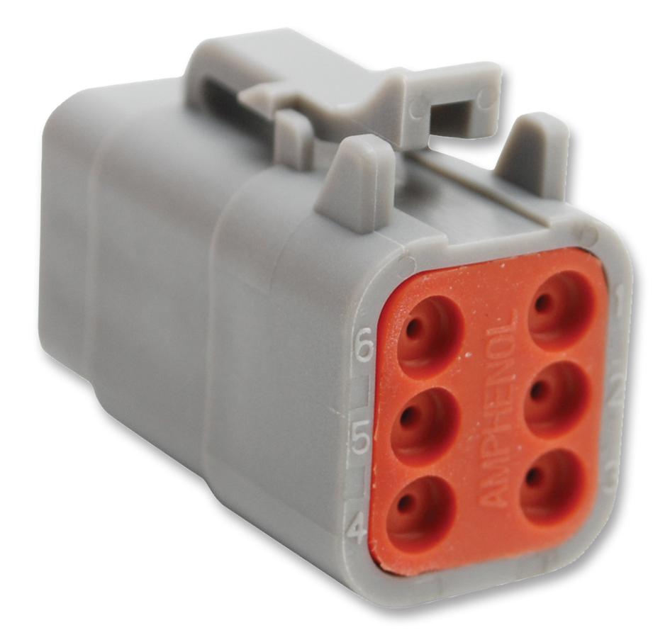 Amphenol Sine/tuchel Atm06-6S Connector Housing, Plug, 6 Way, Plastic