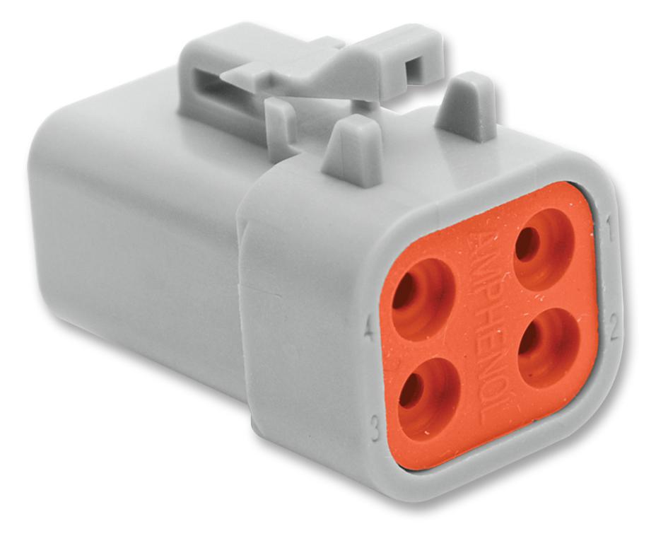 Amphenol Sine/tuchel Atp06-4S Connector Housing, Plug, 4 Way, Plastic