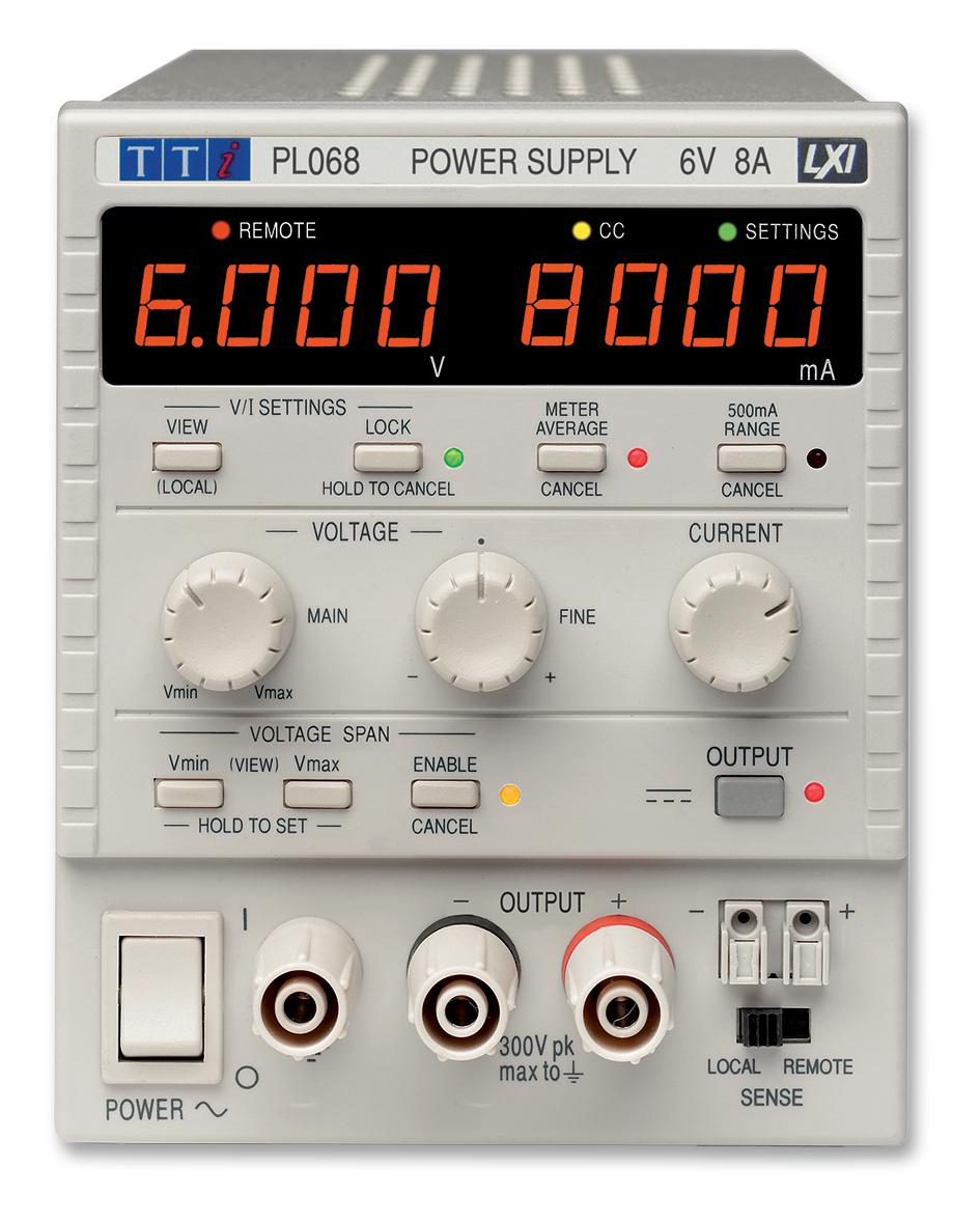 Aim-Tti Instruments Pl068 Power Supply, 1Ch, 6V, 8A, Adjustable