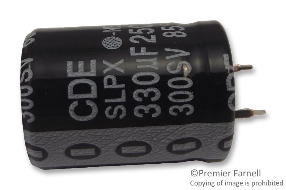 Cornell Dubilier Slpx331M250A3P3 Capacitor, 330Îf, 250V, Alu Elec, Snap In