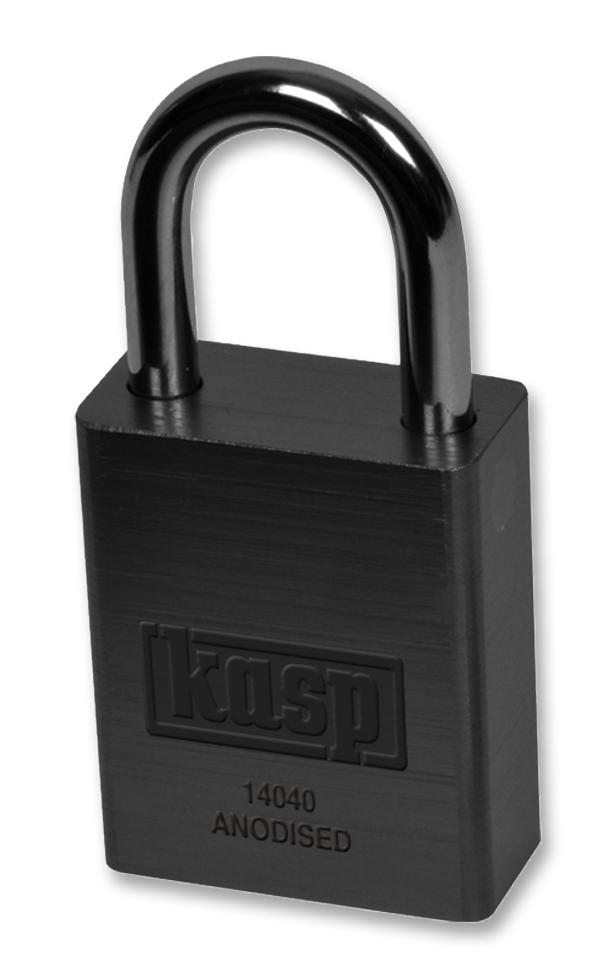 Kasp Security K14040Blad Padlock, Aluminium, 38mm, 25mm, Black