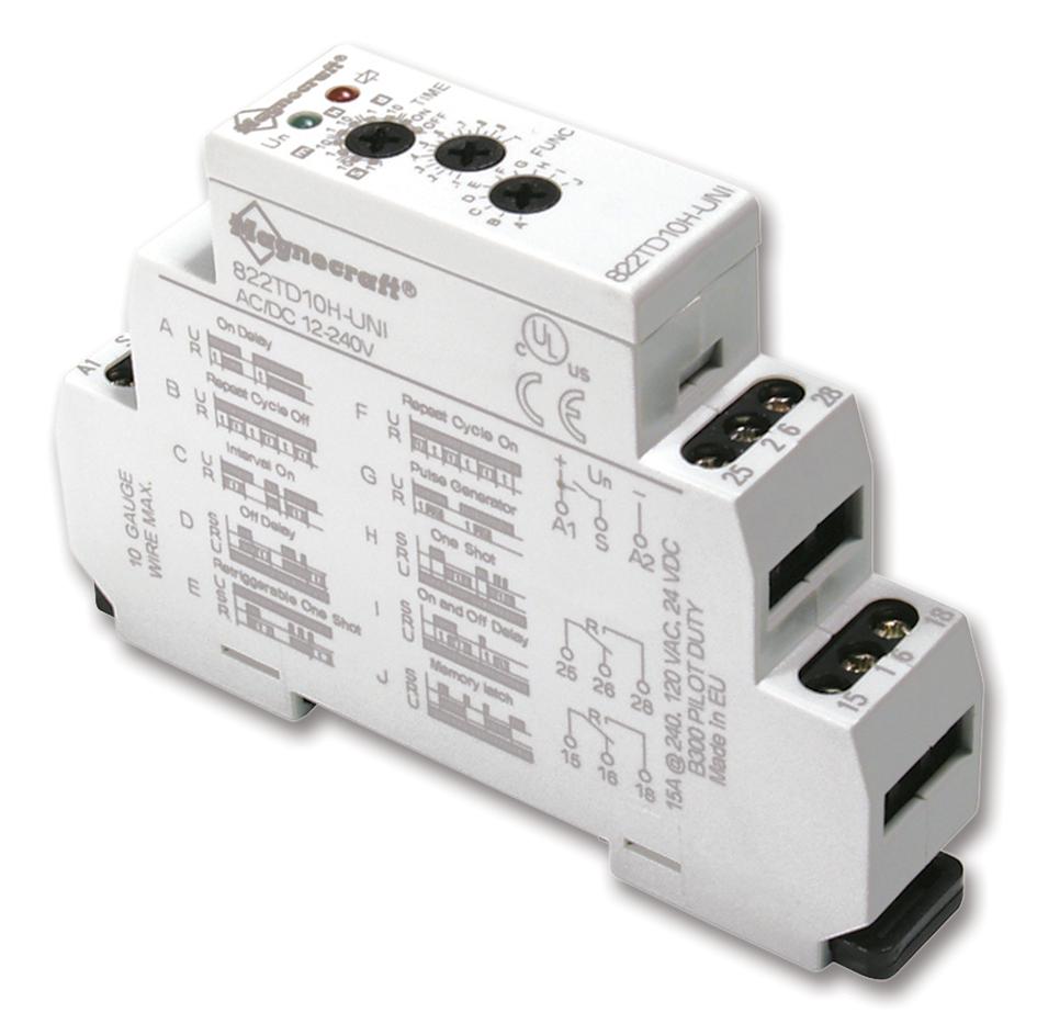 Schneider Electric 822Td10H-Uni Time Delay Relay, Dpdt, 10Days, 240Vac