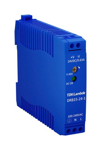 TDK-Lambda Drb15-24-1 Power Supply, 15W, 24V, 0.63A