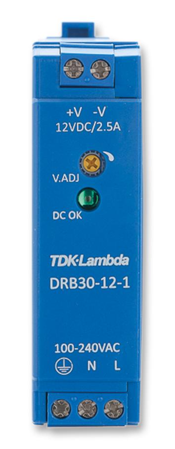 TDK-Lambda Drb30-12-1 Power Supply, 30W, 12V, 2.5A