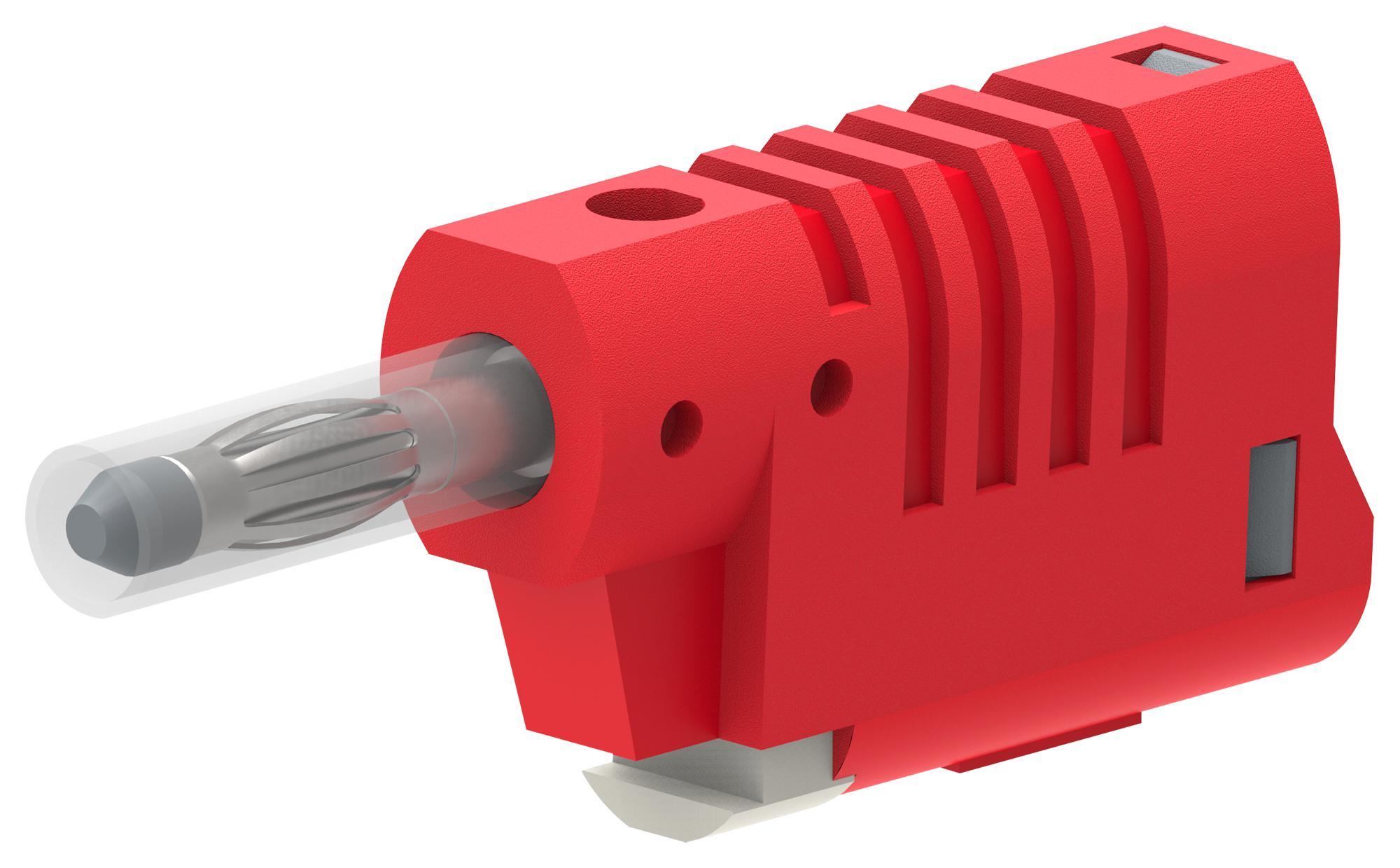 Multicomp Pro 76-1654 Retractile Plug, 36A, Solderless, Red