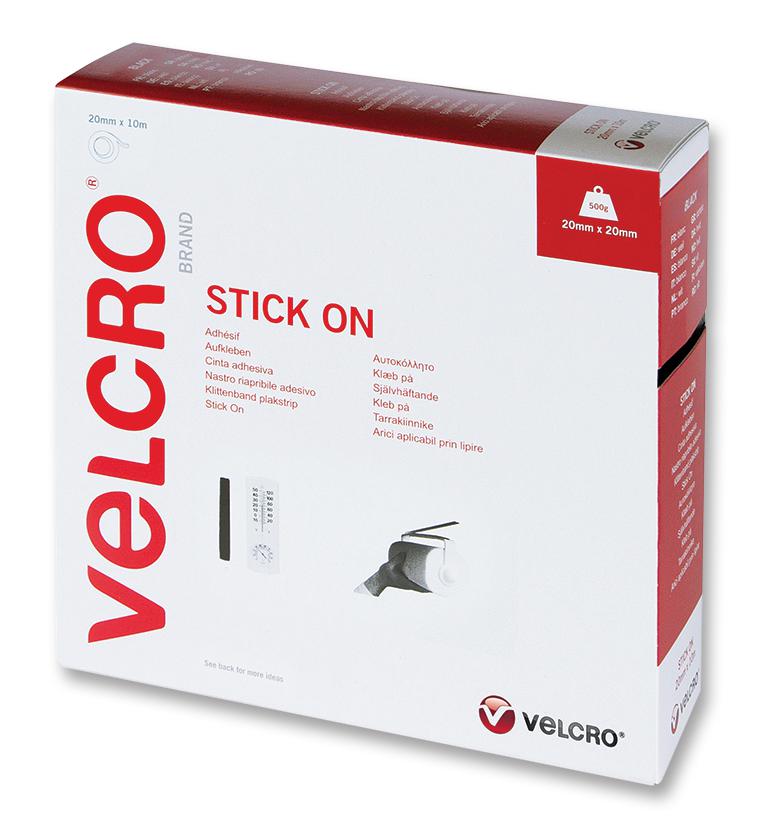 Velcro Vel-Ec60220 Stick On Tape, Black, 20mm