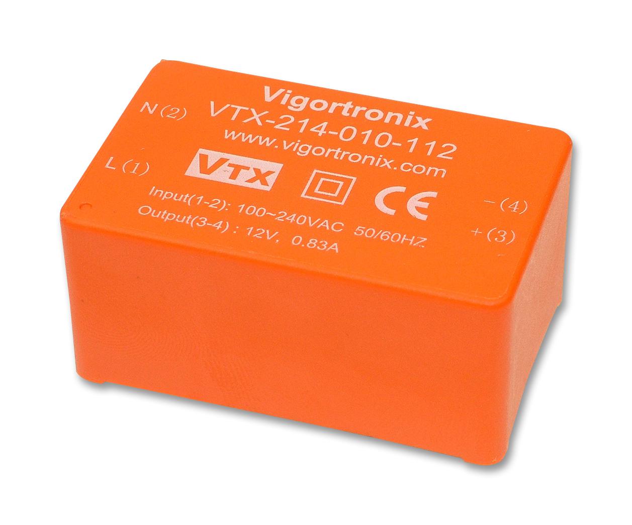 Vigortronix Vtx-214-010-105 Ac-Dc Conv, Fixed, 1 O/p, 10W, 5V