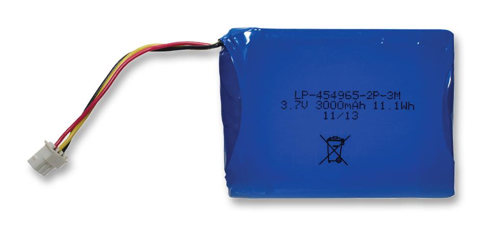 Bak Technology Lp-454965-2P-3M Battery,li-Ion,3Ah,3.7V