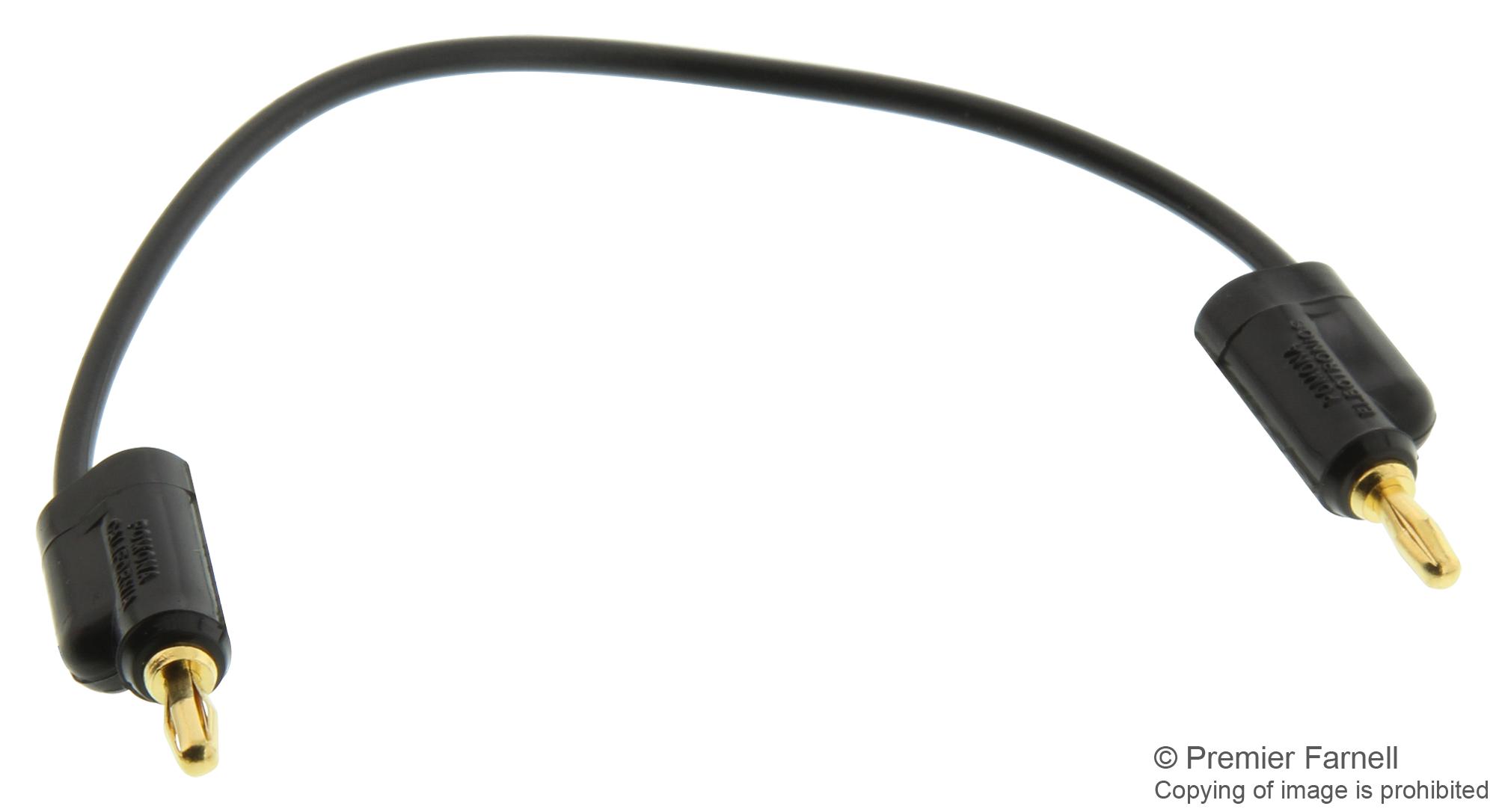 Pomona 1081-4-0 Test Lead, Blk, 101.6mm, 3Kv, 5A