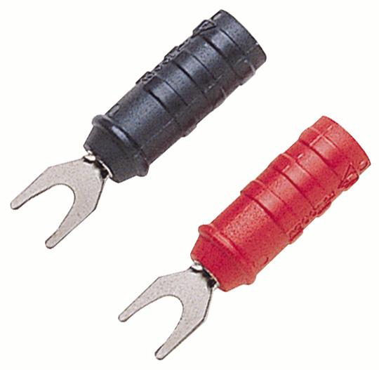 Pomona 1614A-2 Adaptor, Spade Lug-Banana Jack, 15A, Red