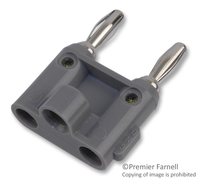 Pomona Mdp-8 Banana Plug, Dbl, Stackable, 15A, Grey