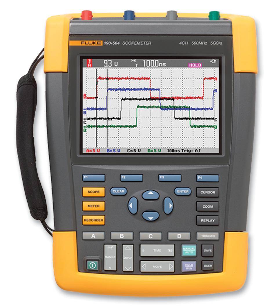 Fluke Fluke 190-504/eu Scopemeter, 4Ch, 500Mhz, 5Gsps, Eu