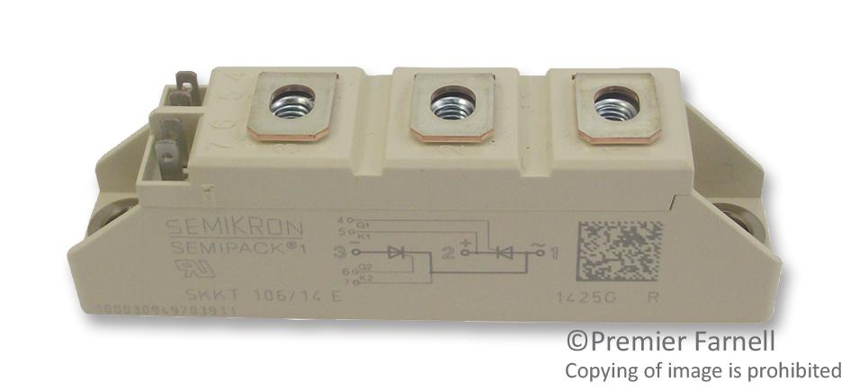 Semikron Skkt 106/14 E Thyristor Module, 106A, 1.4Kv