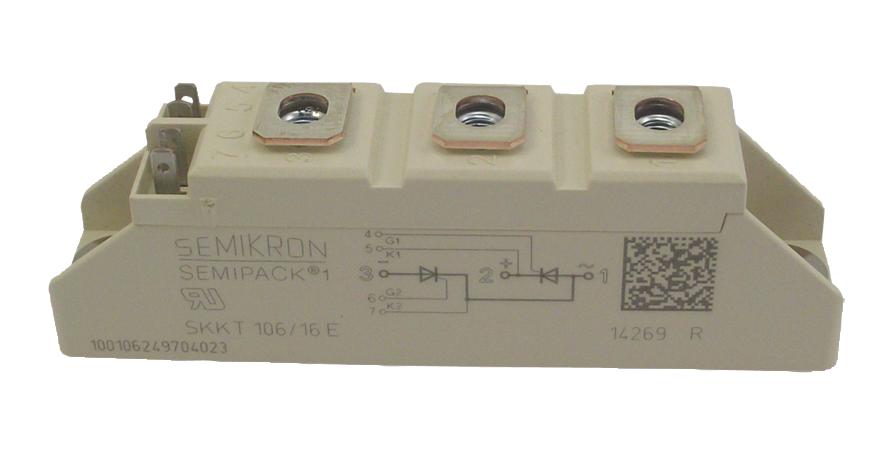 Semikron Skkt 106/16 E Thyristor Module, 106A, 1.6Kv