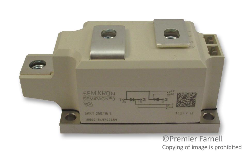 Semikron Skkt 250/16 E Thyristor Module, 250A, 1.6Kv