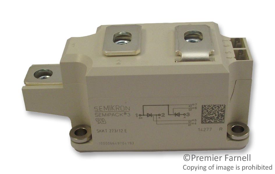 Semikron Skkt 273/12 E Thyristor Module, 274A, 1.2Kv