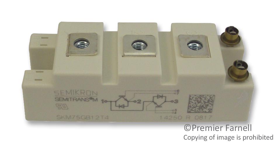 Semikron Skm75Gb12T4 Igbt Module, Dual N Ch, 1.2Kv, 115A