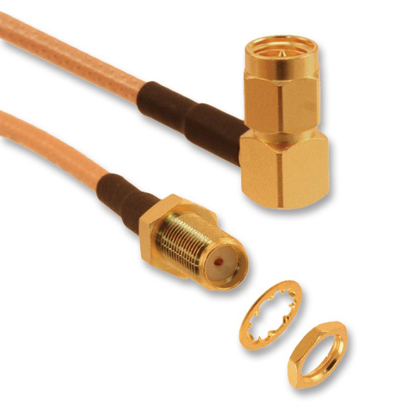 Amphenol RF 135111-01-M0.25 Coaxial Cable, Rg316/u, Plug-Jack, 0.25M