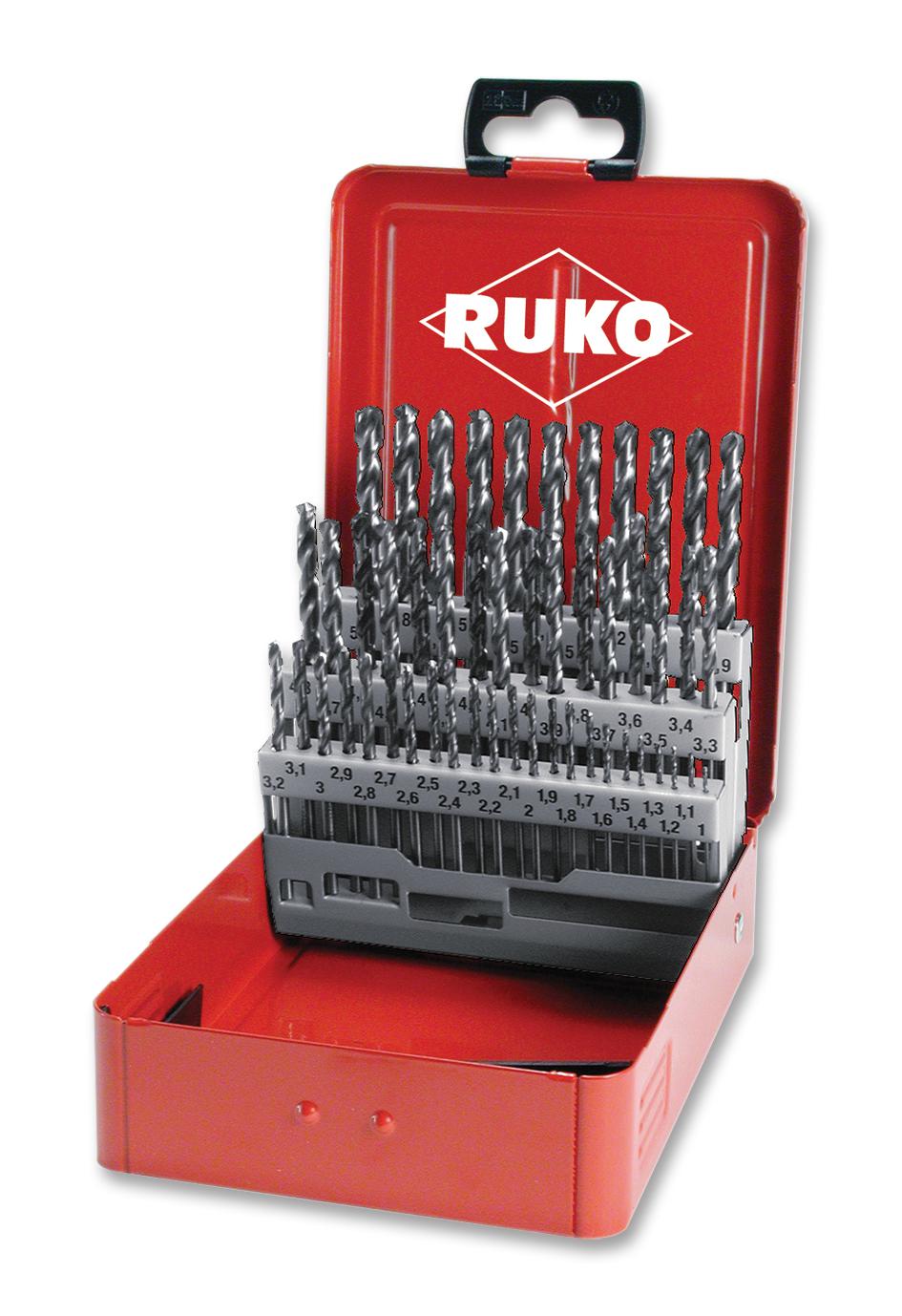 Ruko 214217 Drill Bit Set, 1mm To 5.9mm, 50Pcs