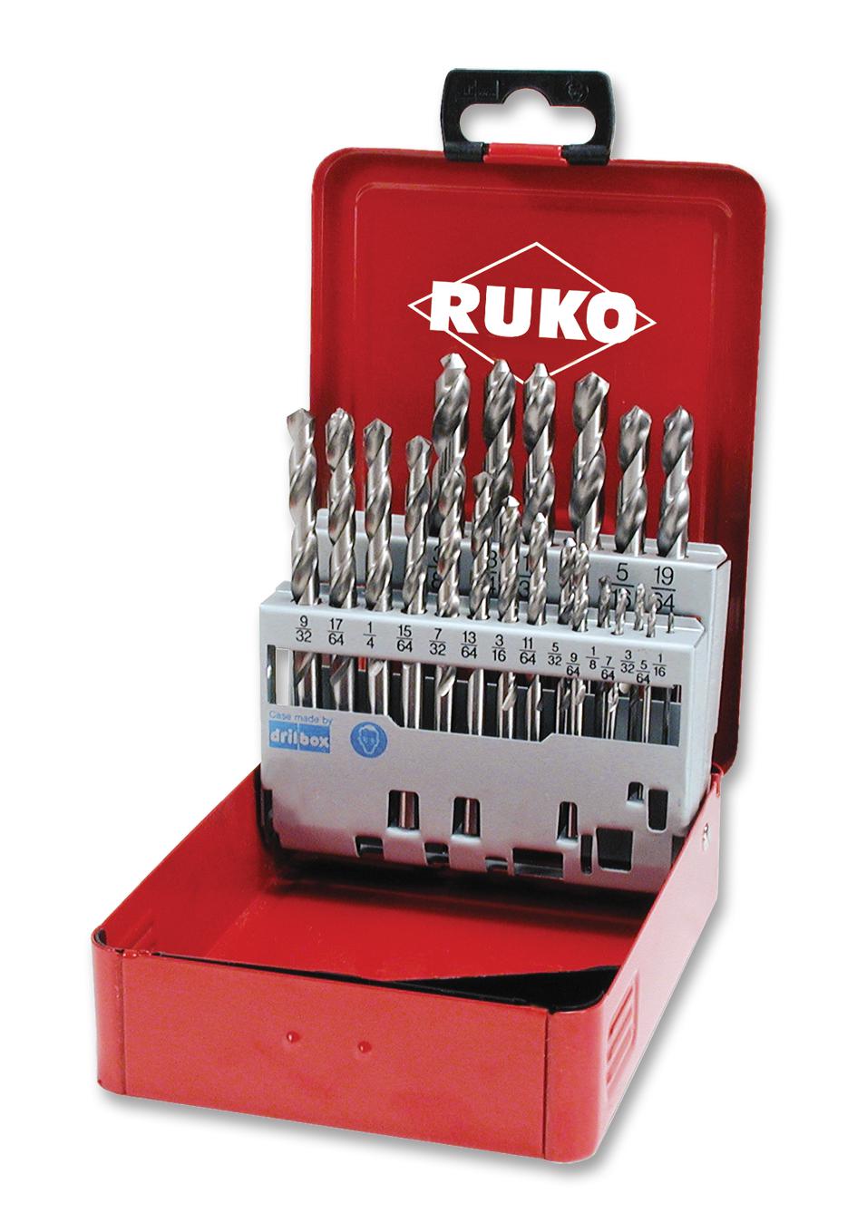 Ruko 214850 Drill Bit Set, 1/16 To 3/8, 21Pcs