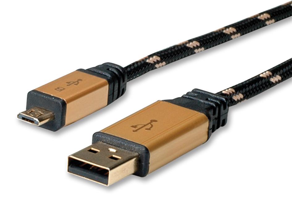 Roline 11.02.8825 Computer Cable, Usb2.0, 800mm, Black