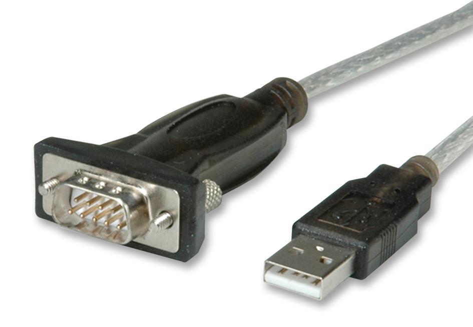 Roline 12.02.1160 Computer Cable, Usb2.0-Db9, 1.8M, Clear