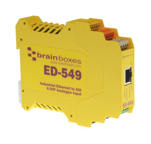 Brainboxes Ed-549 Ethernet-Analogue I/p Device, 8I/p, Rj45