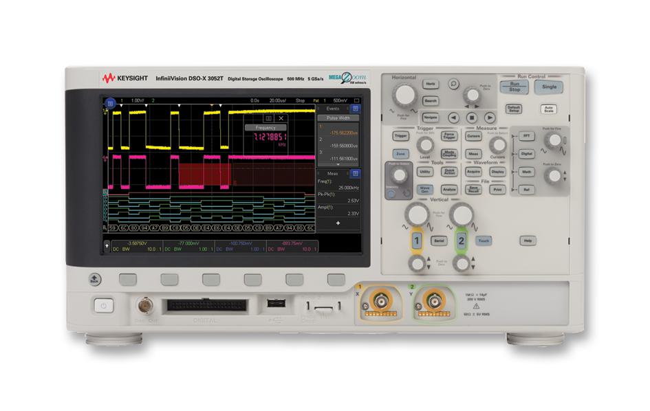 Keysight Technologies Dsox3052T Oscilloscope, 2-Ch, 500Mhz, 5Gsps