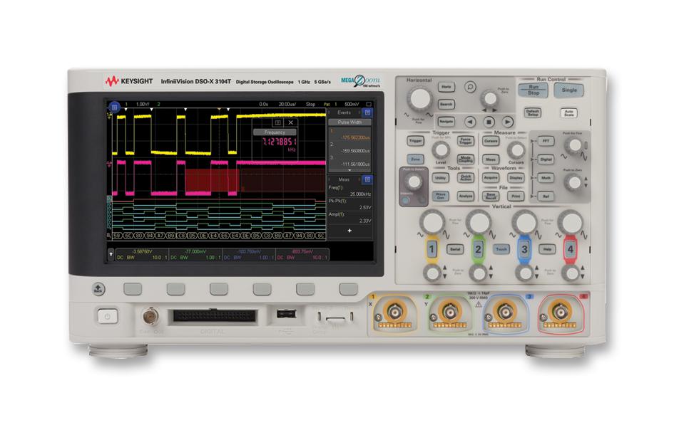 Keysight Technologies Dsox3104T Oscilloscope, 4-Ch, 1Ghz, 5Gsps