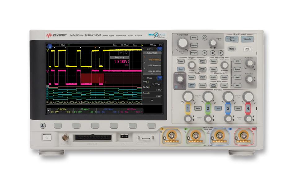 Keysight Technologies Msox3104T Oscilloscope, 20-Ch, 1Ghz, 5Gsps