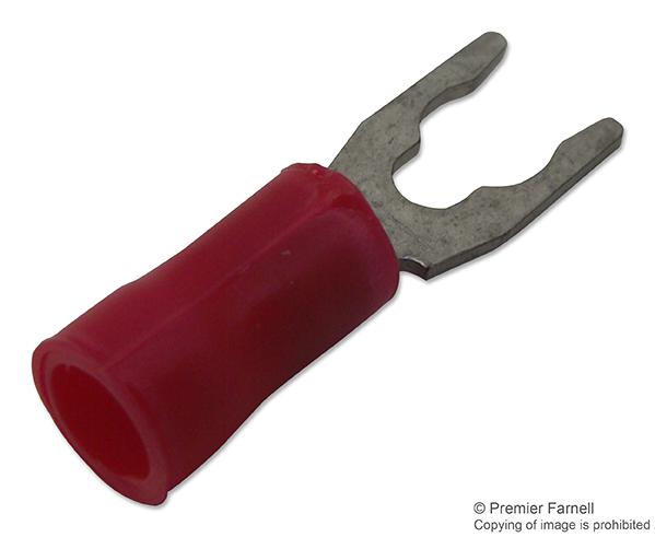 Amp Connectors / Te Connectivity 53241-2 Crimp Terminal, Fork, #8, 16Awg, Red