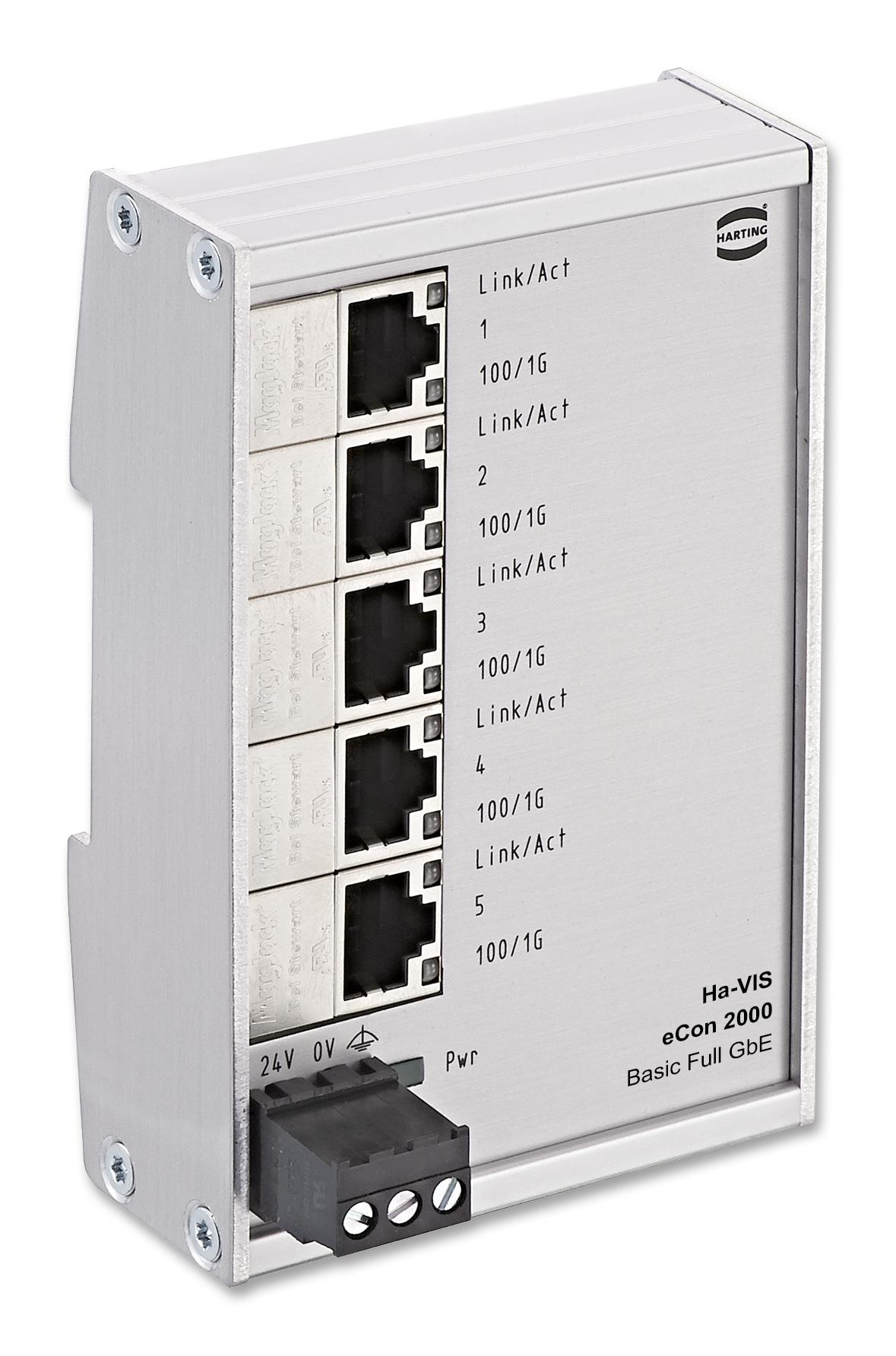 HARTING 24 02 405 0010 Gigabit Ethernet Switch, Rj45, 5 Port