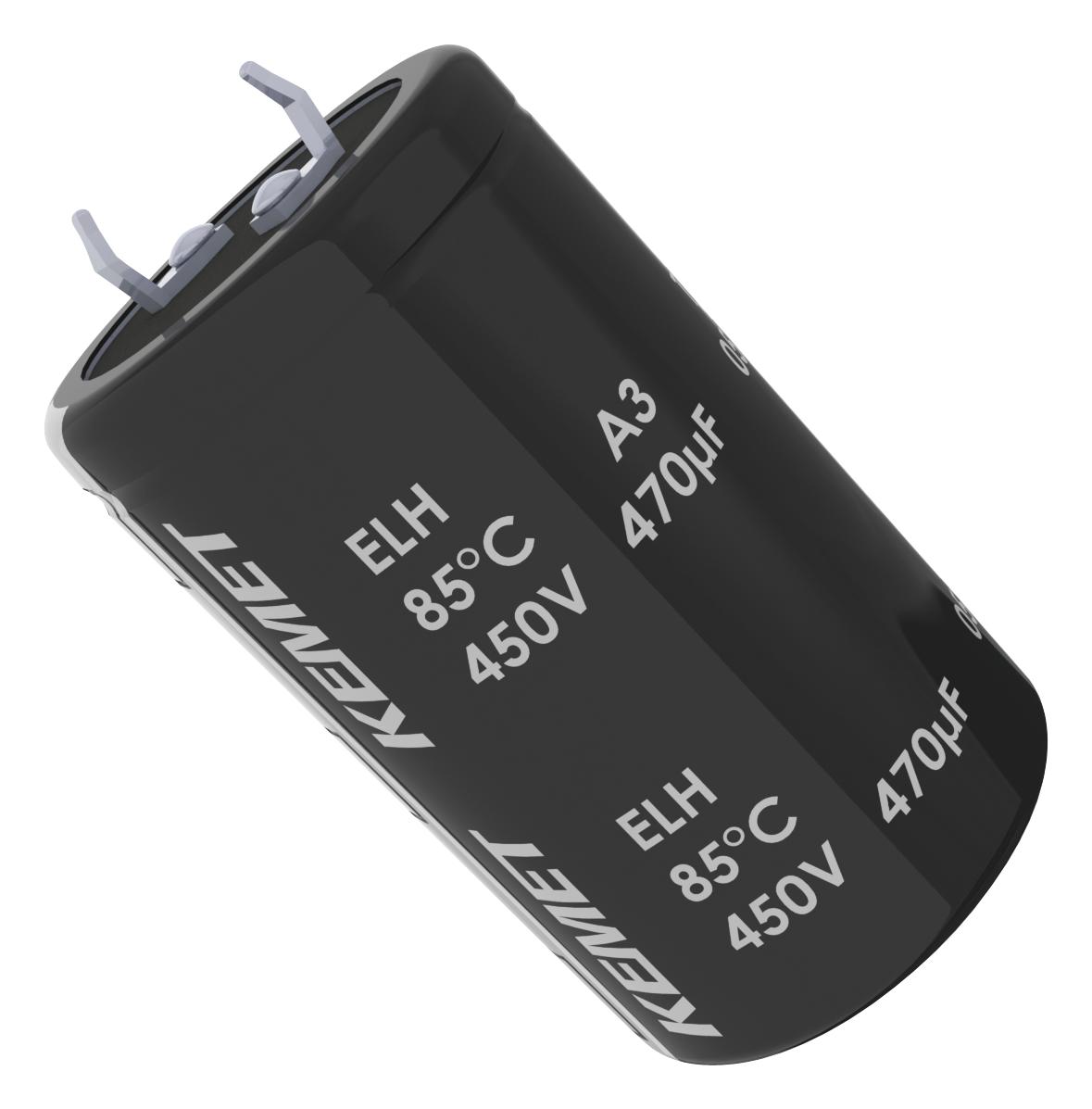 KEMET Elh107M450Ar2Aa Capacitor, 100Îf, 450V, Alu Elec, Snap-In