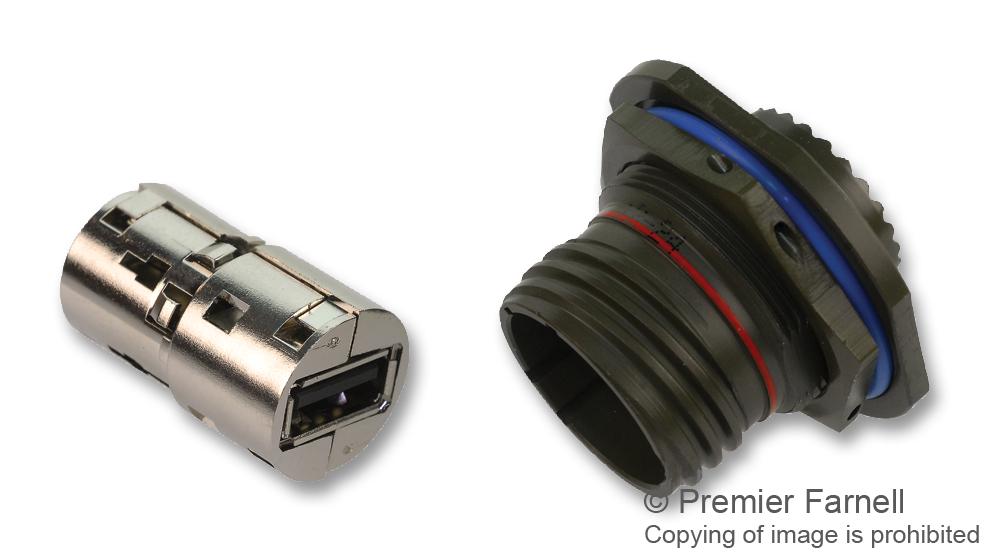 Amphenol SoCapacitorex Usbftv7Pe1Zn Usb Adapter, 2.0 Type A Rcpt-Rcpt