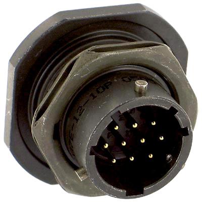 Amphenol Industrial Pt07E12-10P-027 Circular Connector, Rcpt, 12-10, Jam Nut