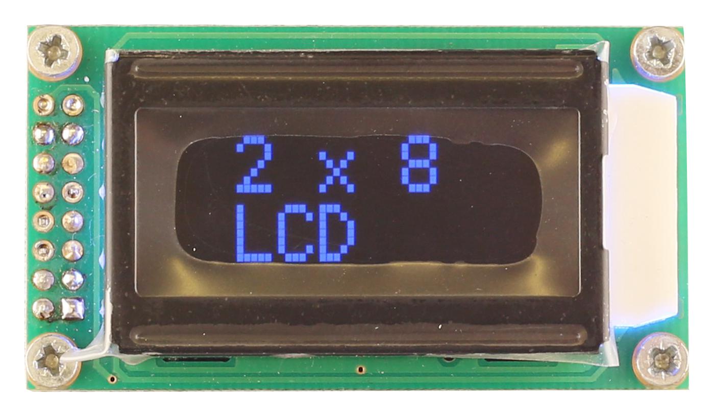 Midas Displays Mc20805A12W-Vnmlb Lcd, Alpha-Num, 8 X 2, Blue