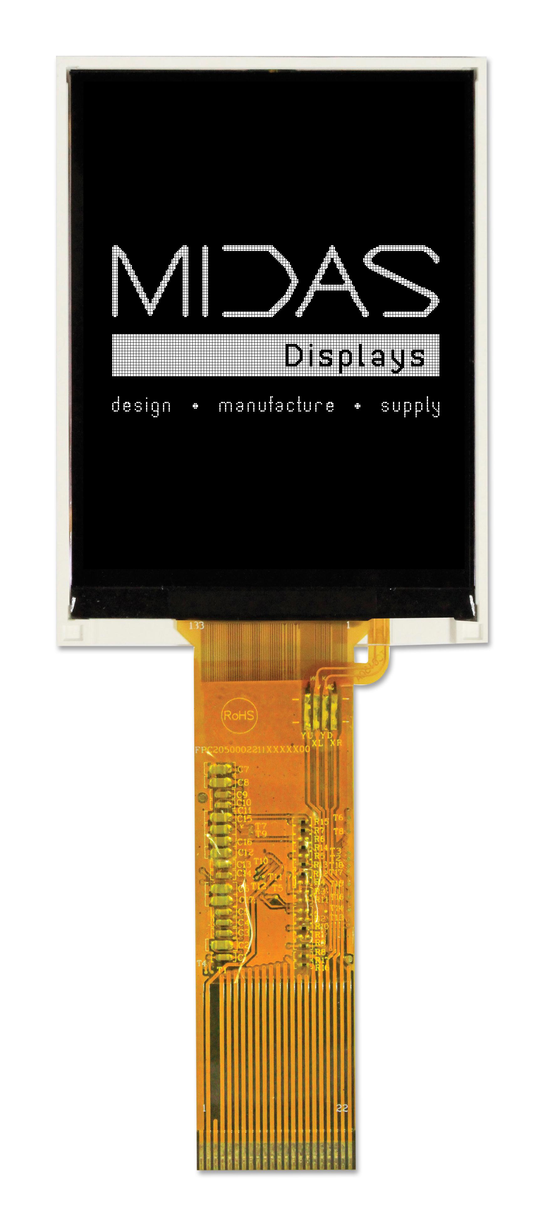 Midas Displays Mct035H6X240320Pwl Lcd Graphic Display, 240 X 320, White