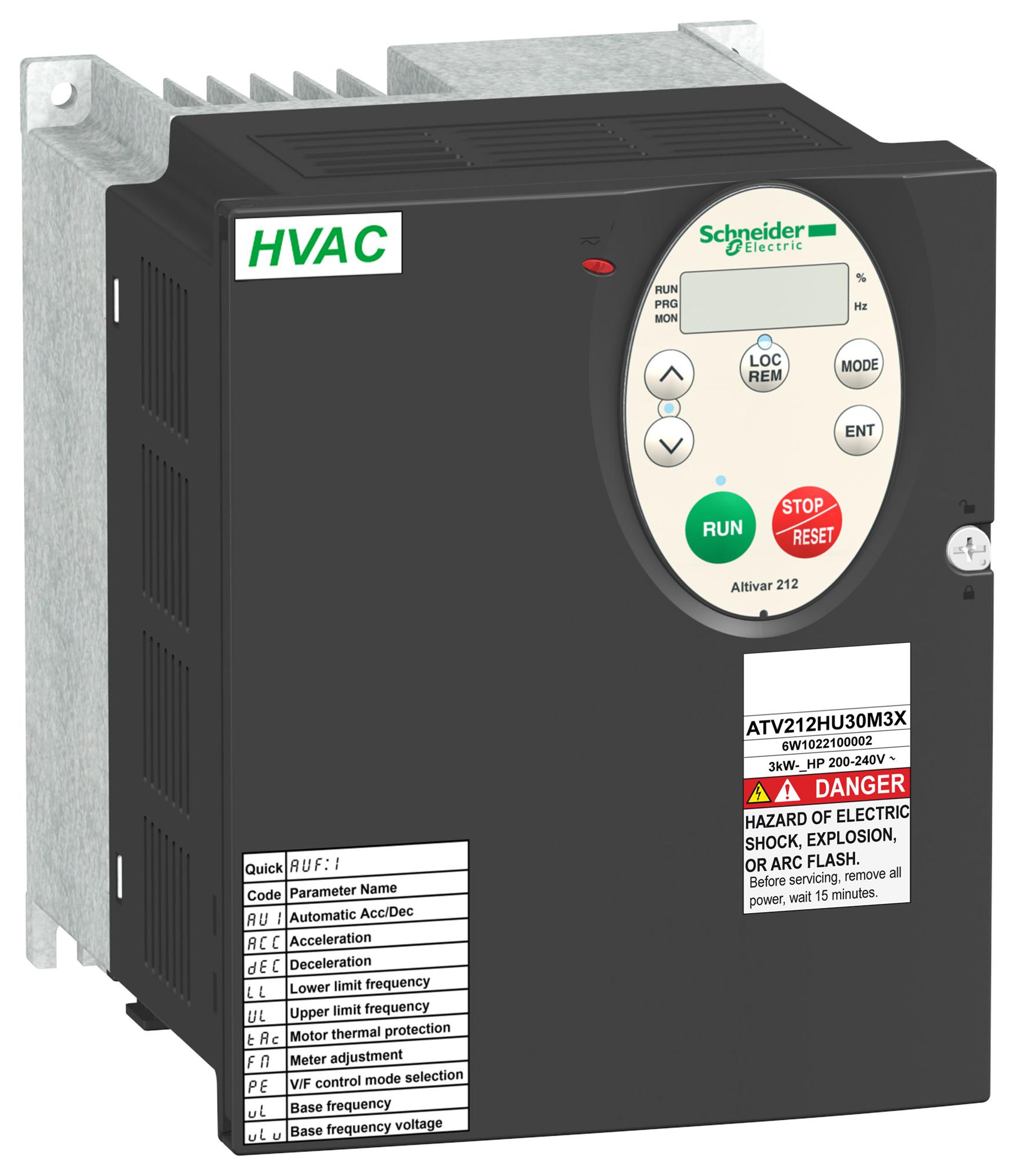 Schneider Electric Atv212Hu30M3X Variable Speed Drive, 3Ph, 3Kw