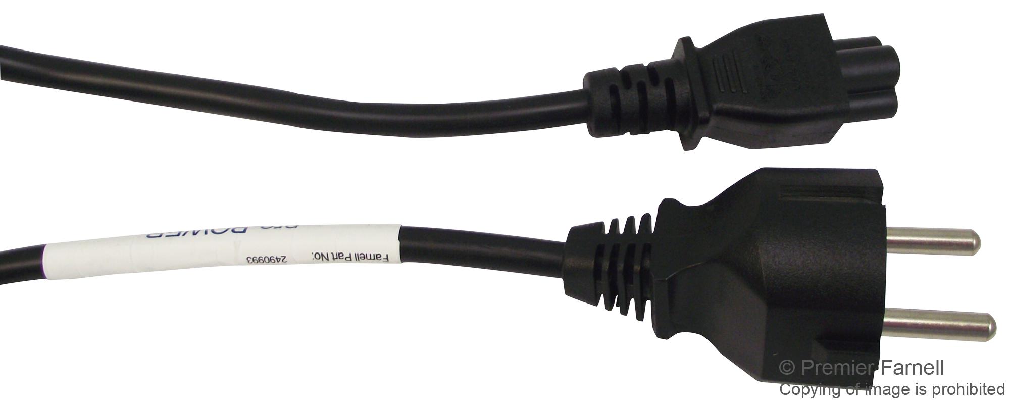 Multicomp Pro Gw-151617 Power Cord, Cee 7/7 Plug-Iec C5, 2M