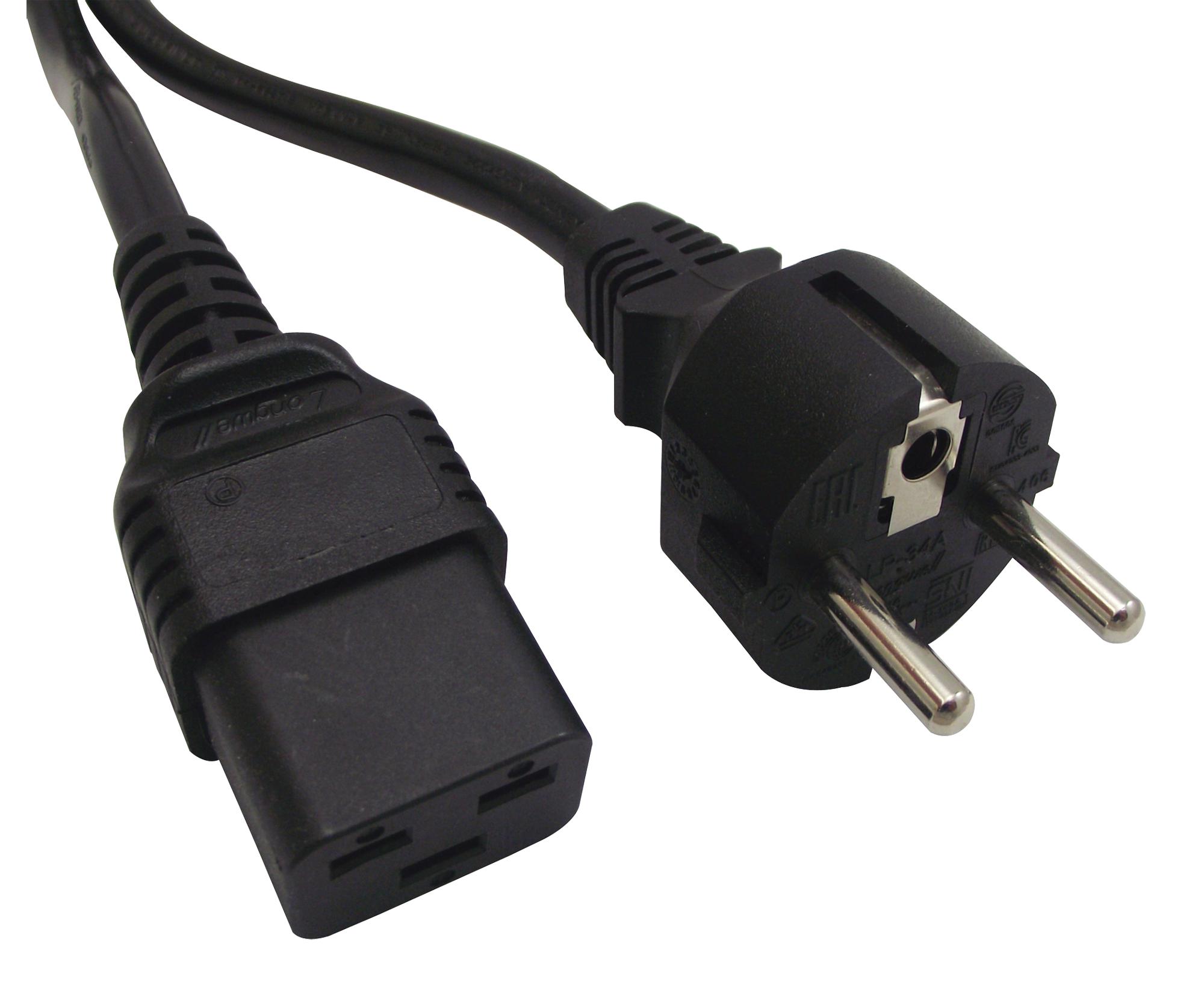 Multicomp Pro Gw-151613 Power Cord, Cee 7/7 Plug-Iec C19, 2M