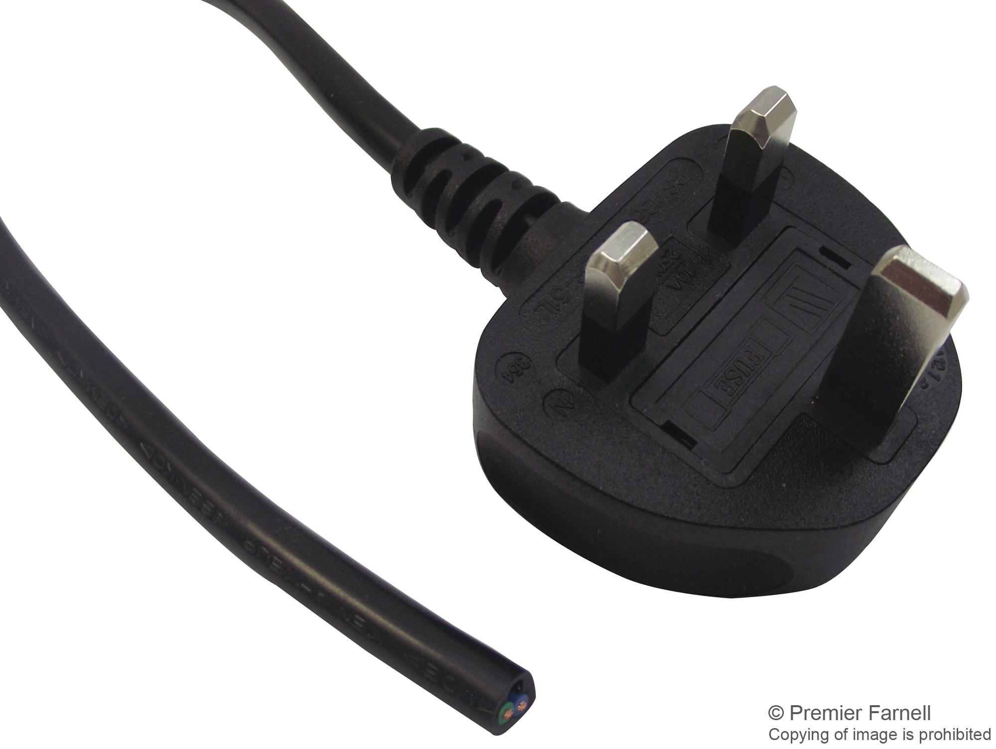 Multicomp Pro Gw-151629 Power Cord, Uk Plug-Free End, 2M