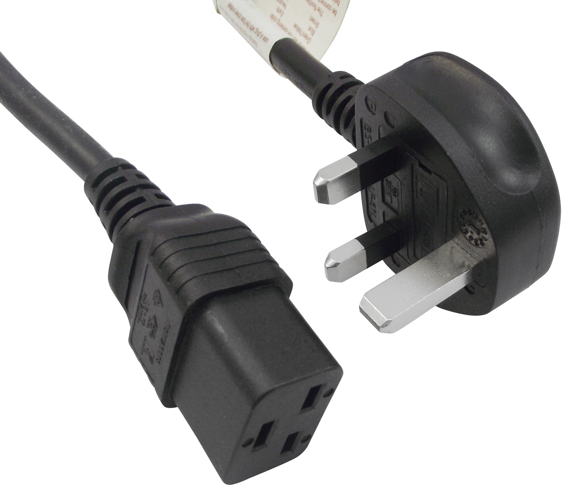 Multicomp Pro Gw-151640 Power Cord, Uk Plug-Iec 60320 C19, 2M