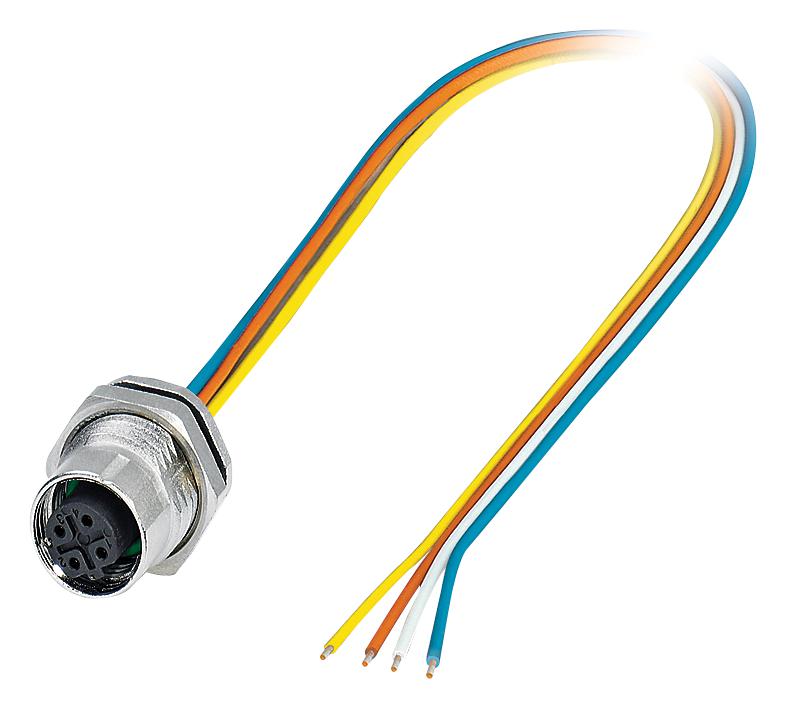 Phoenix Contact 1419616 Sensor Cord, 4P, M12 Rcpt-Free End, 0.5M